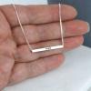 Silver Plated Personalized Horizontal 3D Bar Pendant Product Image