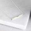 Silver Plated Personalized Horizontal 3D Bar Pendant Product Image