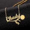 Flower Leaf Name Necklace Product Image