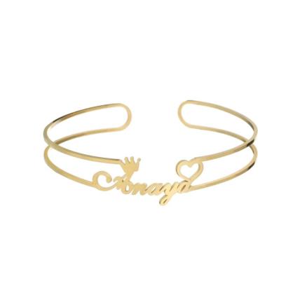 Crown & Heart Single Name Kada Product Image