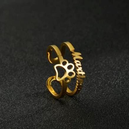 Panda Footprint Name Ring Product Image