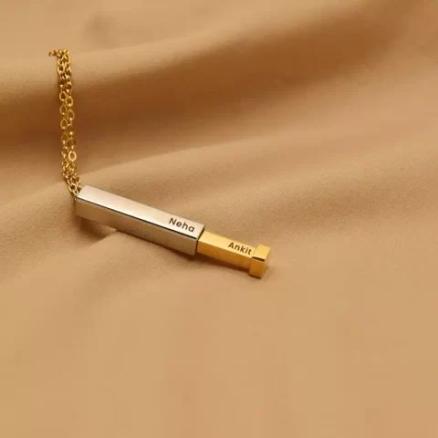 Double Name Extending Bar Necklace Product Image