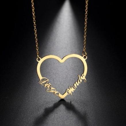 SIMPLE HEART WITH DOUBLE NAME Product Image