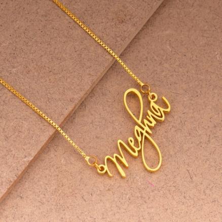 Cursive Curved Name Necklace Product Image