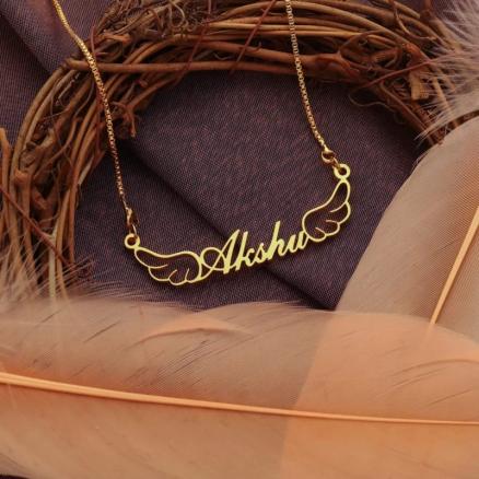 Wings Style Name Necklace Product Image