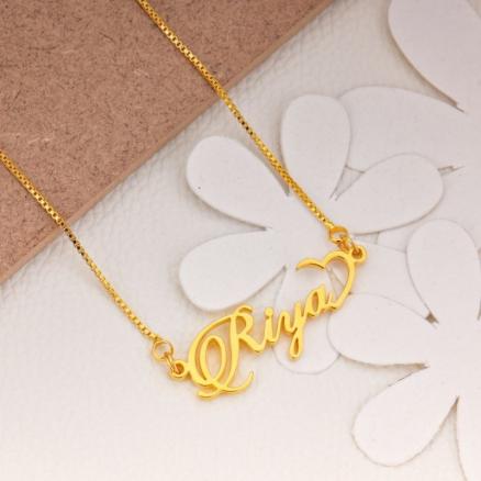 Half Heart Name Necklace Product Image