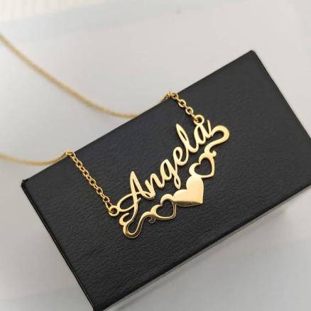 Bottom Heart Name Necklace Product Image