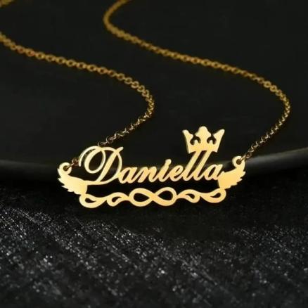 Crown and Infinity design Name Necklace Product Image