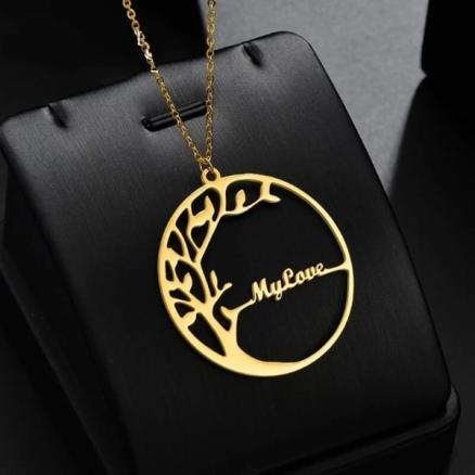 Tree Single Name Necklace Product Image